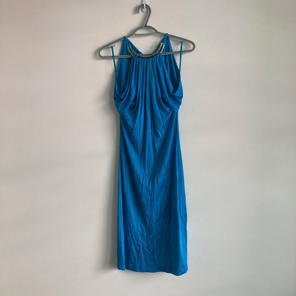 ROBERTO CAVALLI Blue Draped Dress - Picture 6 of 6